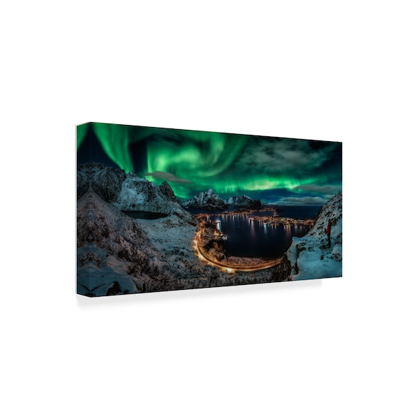 Javier De La 'Chasing The Northern Lights' Canvas Art,16x32